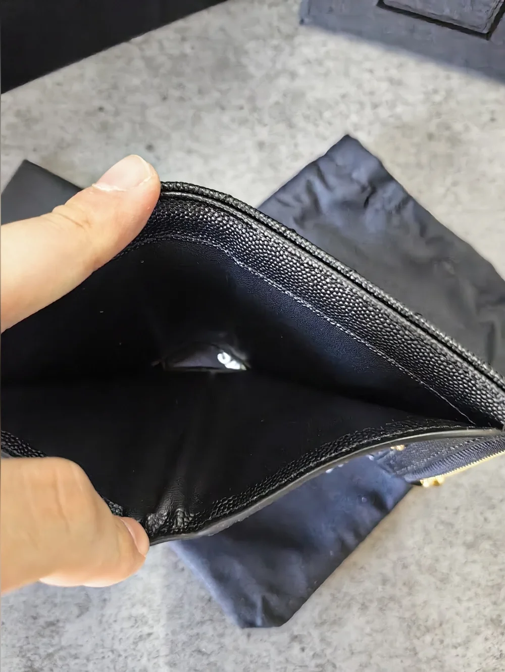 Saint Laurent Black Quilted YSL Logo Wallet with Gold Hardware
